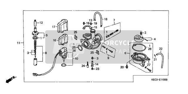 Honda SH100 1999 Carburettor for a 1999 Honda SH100